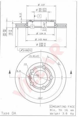 Villar 628.1752 Front brake disc ventilated 6281752: Buy near me in Poland at 2407.PL - Good price!