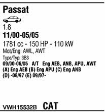  VWH15532B Układ wydechowy VWH15532B: Dobra cena w Polsce na 2407.PL - Kup Teraz!