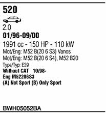  BWH05052BA Układ wydechowy BWH05052BA: Dobra cena w Polsce na 2407.PL - Kup Teraz!