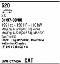  BWH07745A Система выпуска отработаных газов BWH07745A: Отличная цена - Купить в Польше на 2407.PL!