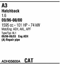  ADH05600A Exhaust system ADH05600A: Buy near me in Poland at 2407.PL - Good price!