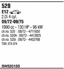  BW52015B Система выпуска отработаных газов BW52015B: Отличная цена - Купить в Польше на 2407.PL!
