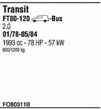 Walker FO80311B Układ wydechowy FO80311B: Dobra cena w Polsce na 2407.PL - Kup Teraz!