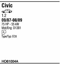  HO61004A Система выпуска отработаных газов HO61004A: Отличная цена - Купить в Польше на 2407.PL!