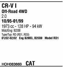 Walker HOH08366B Система выпуска отработаных газов HOH08366B: Отличная цена - Купить в Польше на 2407.PL!