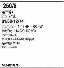  MB40107B Система випуску відпрацьованих газів MB40107B: Приваблива ціна - Купити у Польщі на 2407.PL!