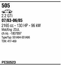  PE50523 Układ wydechowy PE50523: Dobra cena w Polsce na 2407.PL - Kup Teraz!