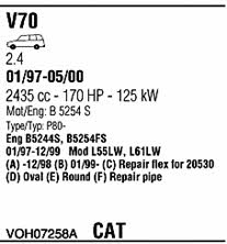  VOH07258A Exhaust system VOH07258A: Buy near me in Poland at 2407.PL - Good price!