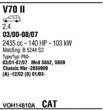  VOH14810A Система випуску відпрацьованих газів VOH14810A: Приваблива ціна - Купити у Польщі на 2407.PL!