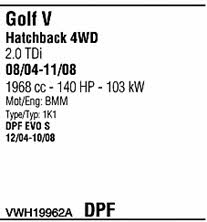  VWH19962A Система випуску відпрацьованих газів VWH19962A: Приваблива ціна - Купити у Польщі на 2407.PL!