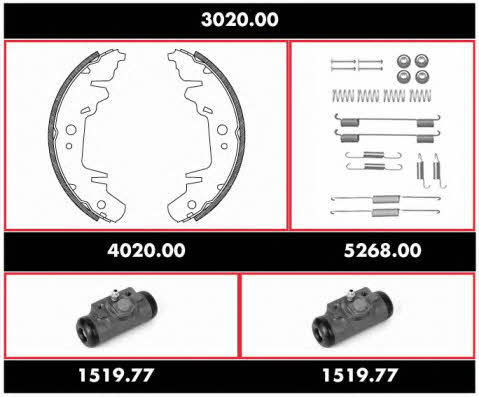 Woking 3020.00 Brake shoe set 302000: Buy near me at 2407.PL in Poland at an Affordable price!