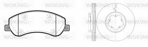 Woking 813503.00 Front ventilated brake discs with pads, set 81350300: Buy near me in Poland at 2407.PL - Good price!