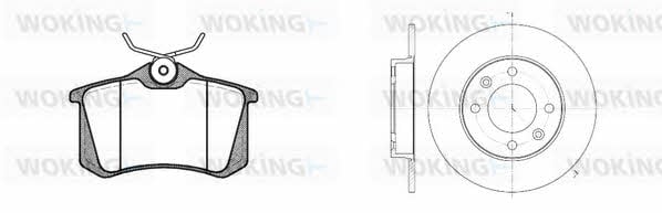 Woking 83633.03 Brake discs with pads rear non-ventilated, set 8363303: Buy near me in Poland at 2407.PL - Good price!