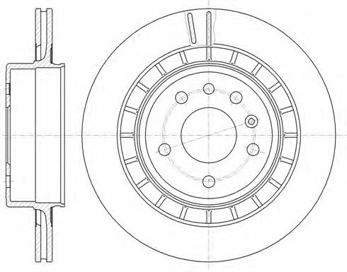 Woking D6861.10 Rear ventilated brake disc D686110: Buy near me at 2407.PL in Poland at an Affordable price!