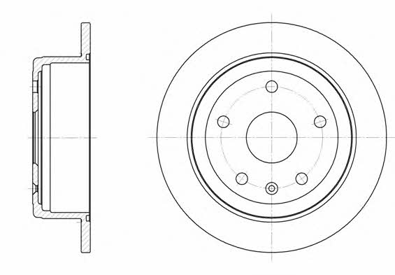 Woking D6872.00 Rear brake disc, non-ventilated D687200: Buy near me at 2407.PL in Poland at an Affordable price!