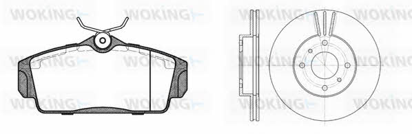 Woking 86043.01 Front ventilated brake discs with pads, set 8604301: Buy near me in Poland at 2407.PL - Good price!