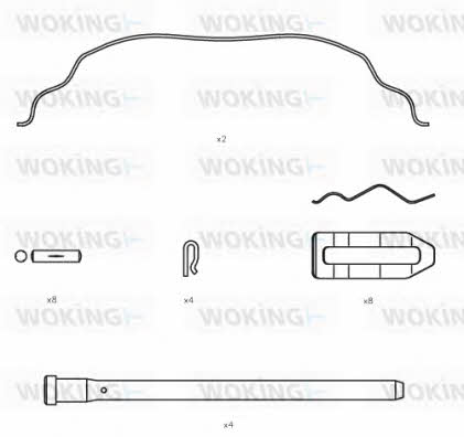 Woking ACA8504.00 Mounting kit brake pads ACA850400: Buy near me in Poland at 2407.PL - Good price!