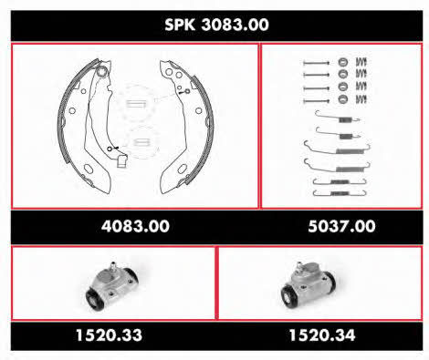 Woking SPK 3083.00 Колодки тормозные барабанные, комплект SPK308300: Отличная цена - Купить в Польше на 2407.PL!