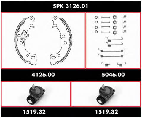  SPK 3126.01 Колодки тормозные барабанные, комплект SPK312601: Отличная цена - Купить в Польше на 2407.PL!