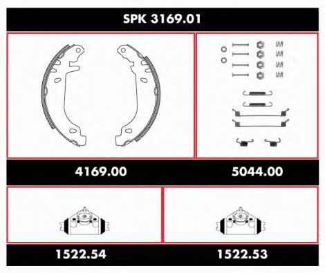  SPK 3169.01 Колодки тормозные барабанные, комплект SPK316901: Отличная цена - Купить в Польше на 2407.PL!