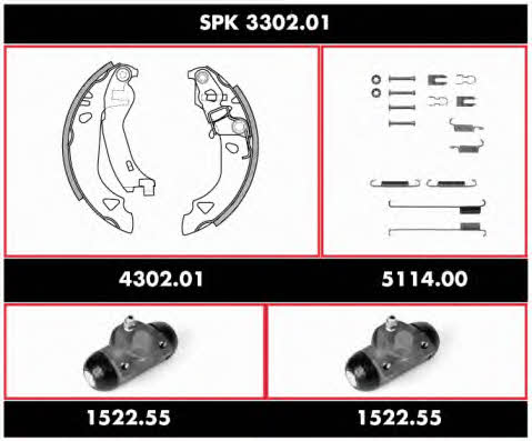  SPK 3302.01 Brake shoe set SPK330201: Buy near me in Poland at 2407.PL - Good price!