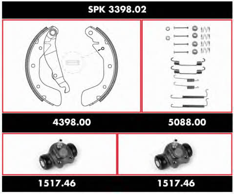 Woking SPK 3398.02 Brake shoe set SPK339802: Buy near me at 2407.PL in Poland at an Affordable price!