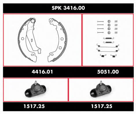 Woking SPK 3416.00 Колодки тормозные барабанные, комплект SPK341600: Отличная цена - Купить в Польше на 2407.PL!