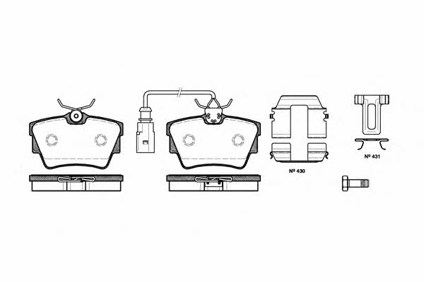 Woking P4913.12 Rear disc brake pads, set P491312: Buy near me in Poland at 2407.PL - Good price!