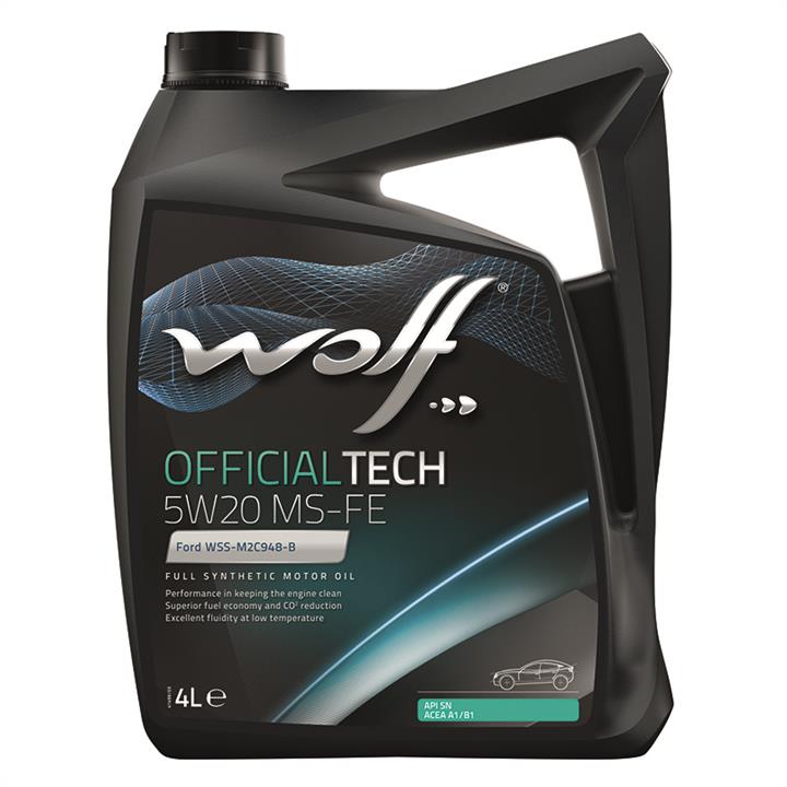Wolf 8320187 Engine oil Wolf OfficialTech MS-FE 5W-20, 4L 8320187: Buy near me in Poland at 2407.PL - Good price!