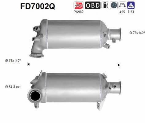 As FD7002Q Diesel particulate filter DPF FD7002Q: Buy near me in Poland at 2407.PL - Good price!