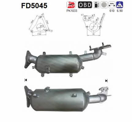 As FD5045 Diesel particulate filter DPF FD5045: Buy near me in Poland at 2407.PL - Good price!