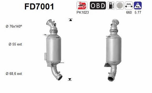 As FD7001 Diesel particulate filter DPF FD7001: Buy near me in Poland at 2407.PL - Good price!