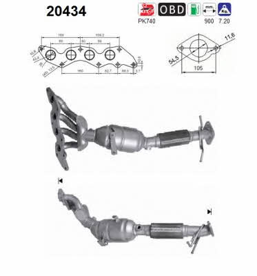 As 20434 Catalytic Converter 20434: Buy near me in Poland at 2407.PL - Good price!