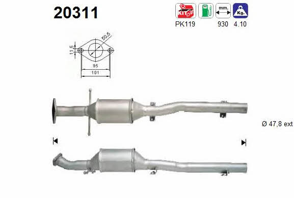 As 20311 Catalytic Converter 20311: Buy near me in Poland at 2407.PL - Good price!