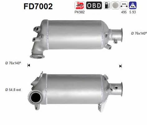 As FD7002 Diesel particulate filter DPF FD7002: Buy near me in Poland at 2407.PL - Good price!