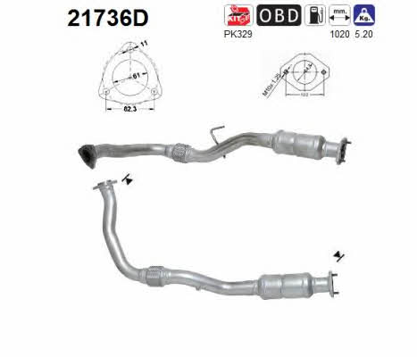 As 21736D Catalytic Converter 21736D: Buy near me in Poland at 2407.PL - Good price!