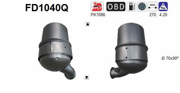 As FD1040Q Diesel particulate filter DPF FD1040Q: Buy near me in Poland at 2407.PL - Good price!