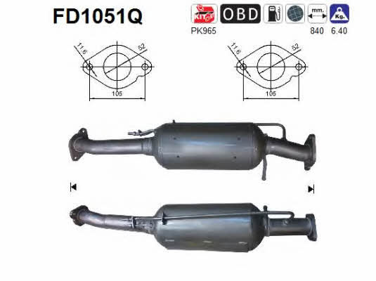 As FD1051Q Фильтр сажевый DPF FD1051Q: Отличная цена - Купить в Польше на 2407.PL!