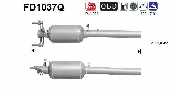 As FD1037Q Diesel particulate filter DPF FD1037Q: Buy near me in Poland at 2407.PL - Good price!
