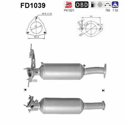 As FD1039 Diesel particulate filter DPF FD1039: Buy near me in Poland at 2407.PL - Good price!