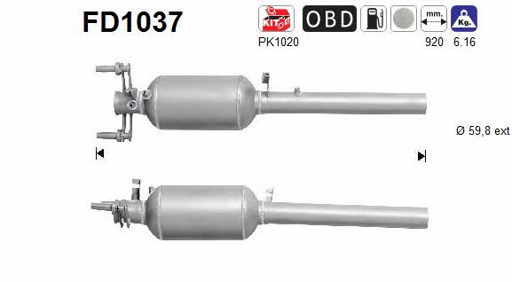 As FD1037 Diesel particulate filter DPF FD1037: Buy near me in Poland at 2407.PL - Good price!