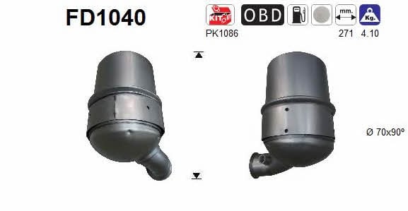 As FD1040 Diesel particulate filter DPF FD1040: Buy near me at 2407.PL in Poland at an Affordable price!