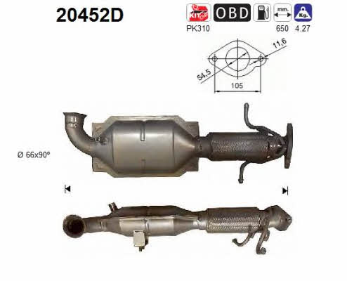As 20452D Catalytic Converter 20452D: Buy near me at 2407.PL in Poland at an Affordable price!