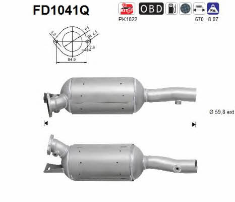 As FD1041Q Filtr cząstek stałych DPF FD1041Q: Dobra cena w Polsce na 2407.PL - Kup Teraz!
