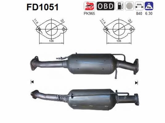As FD1051 Фильтр сажевый DPF FD1051: Отличная цена - Купить в Польше на 2407.PL!