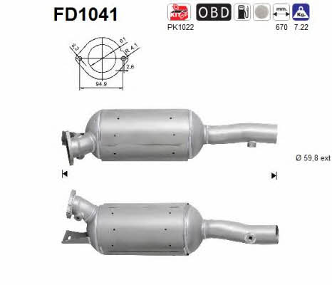 As FD1041 Фильтр сажевый DPF FD1041: Отличная цена - Купить в Польше на 2407.PL!