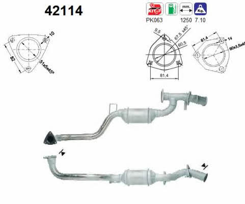 As 42114 Catalytic Converter 42114: Buy near me in Poland at 2407.PL - Good price!