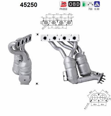 As 45250 Catalytic Converter 45250: Buy near me in Poland at 2407.PL - Good price!
