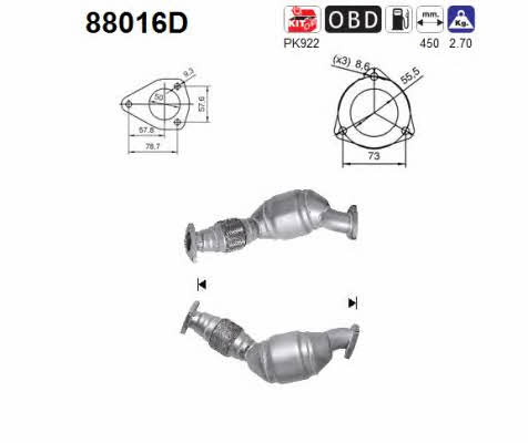 As 88016D Catalytic Converter 88016D: Buy near me in Poland at 2407.PL - Good price!