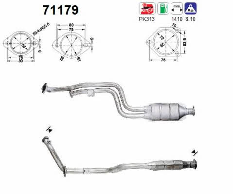 As 71179 Catalytic Converter 71179: Buy near me in Poland at 2407.PL - Good price!